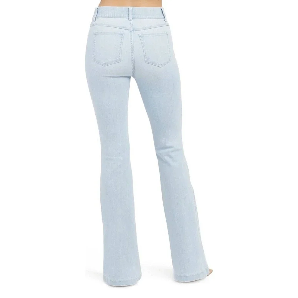 Spanx Flare Comfort Stretch Denim Pull On Jean 20348R Retro Light Wash XL - Picture 3 of 9